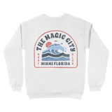 Miami Wave Days Crewneck White back