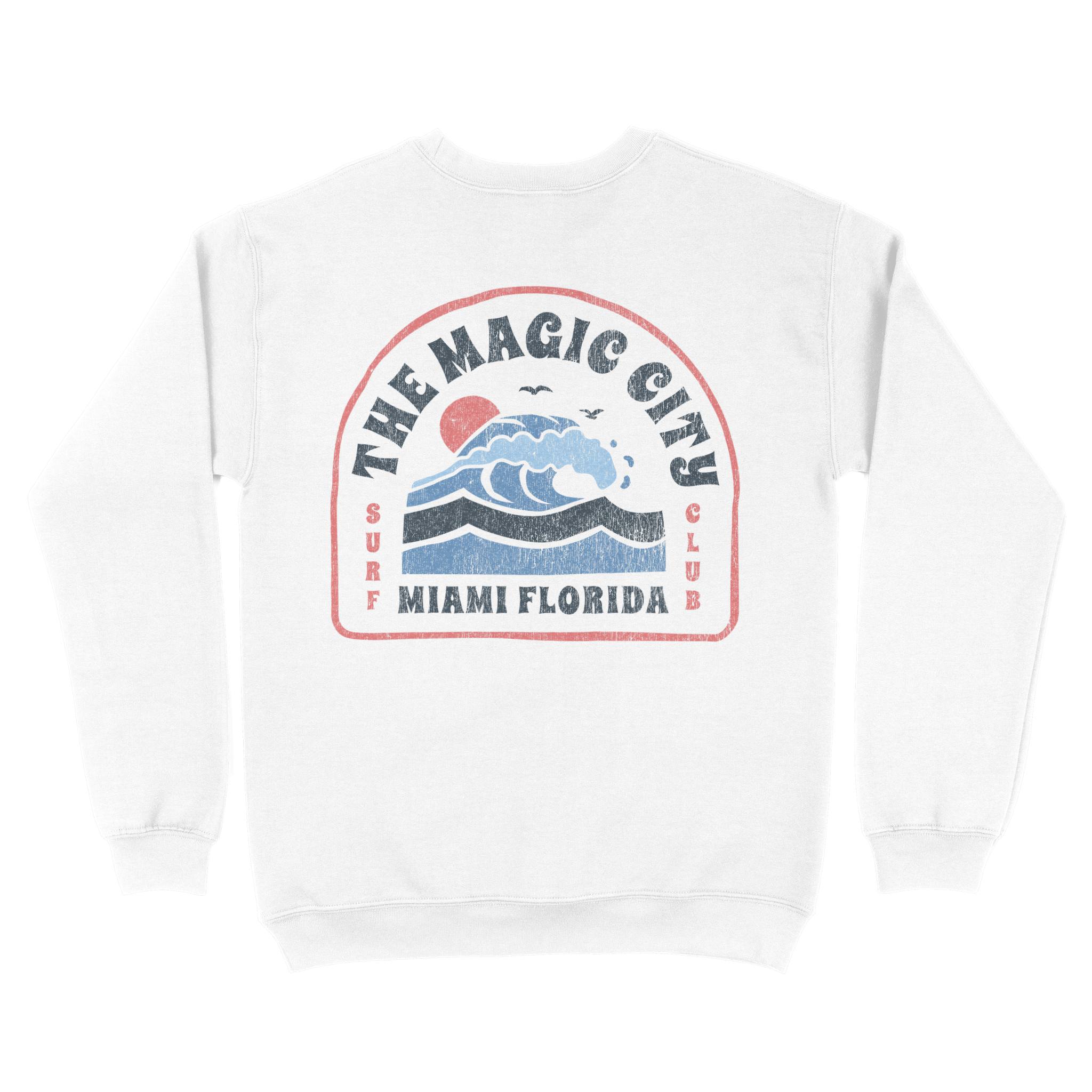 Miami Crewneck in White - back view