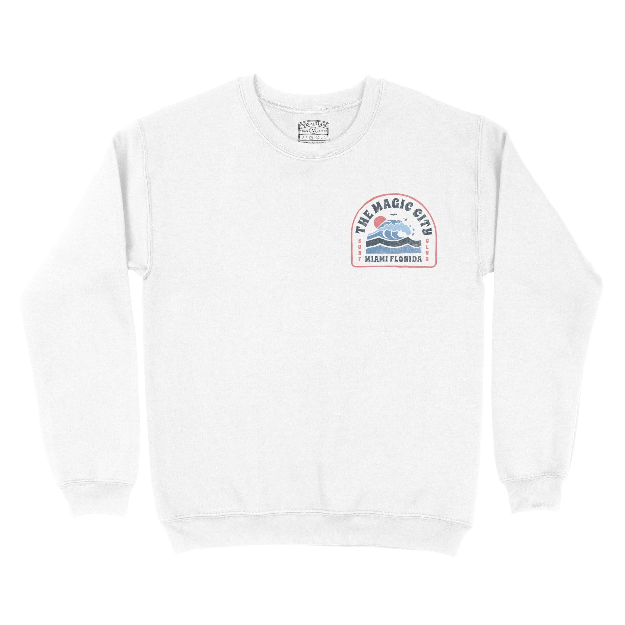 Miami Crewneck in White - front view