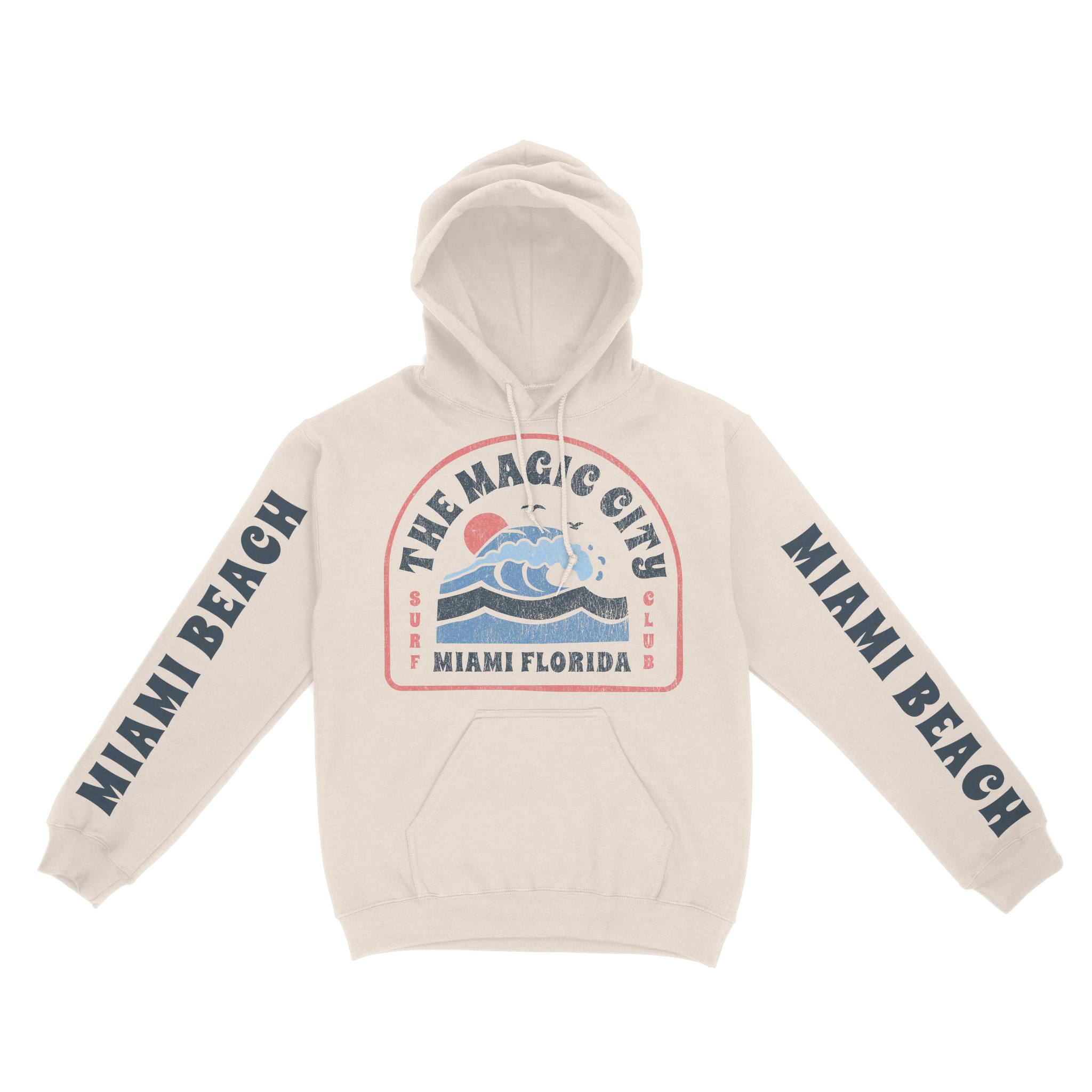 Miami Hoodie in Natural - front-sleeves view