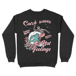 Asbury Park Catch Waves Crewneck in Black - back view