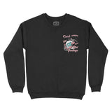 Asbury Park Catch Waves Crewneck in Black - front view