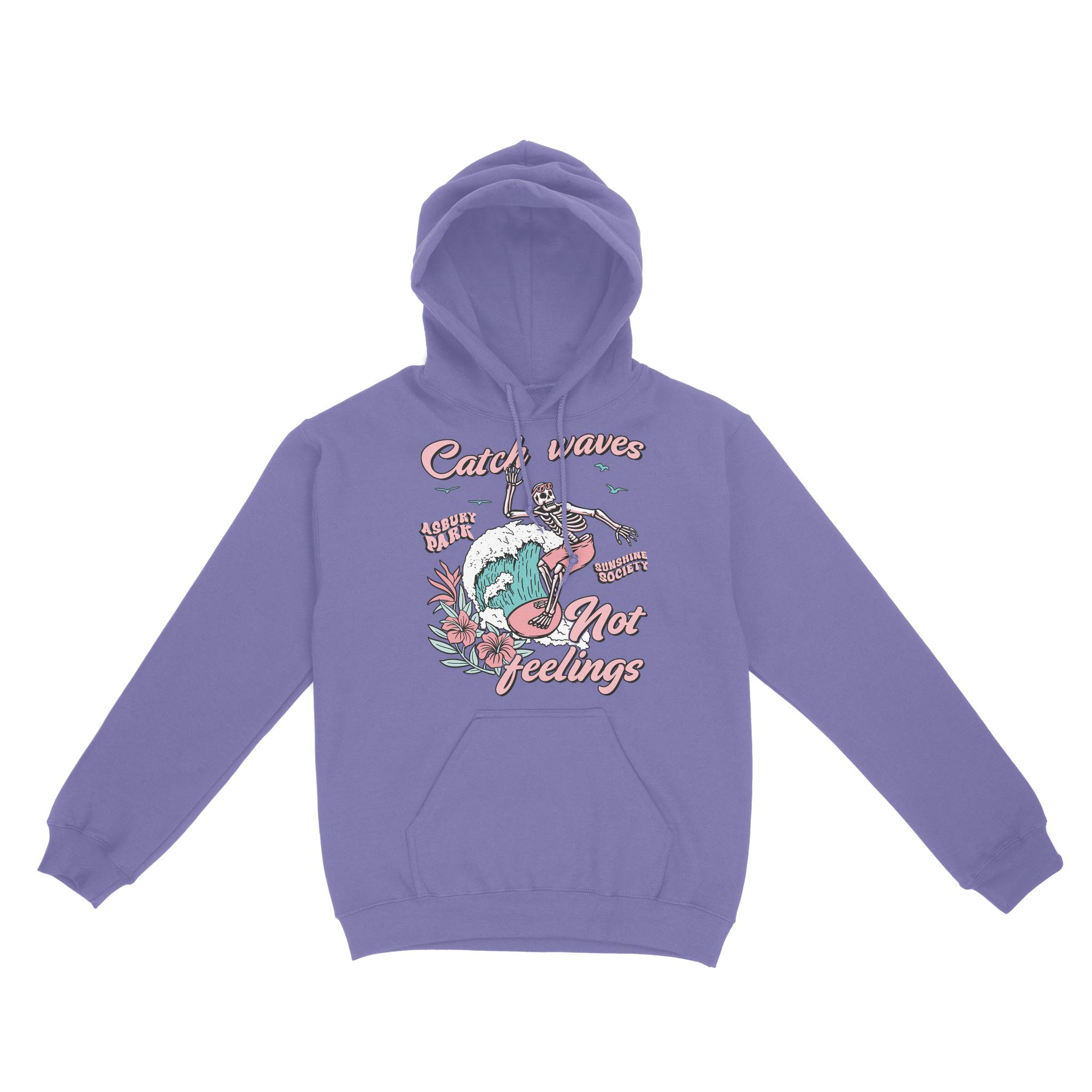 Asbury Park Catch Waves Hoodie in Violet - front view