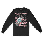 Asbury Park Catch Waves Longsleeve in Black - front view
