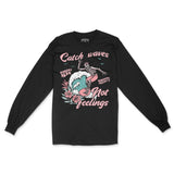 Asbury Park Catch Waves Longsleeve in Black - front view