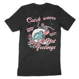 Asbury Park Catch Waves T-Shirt in Black - back view
