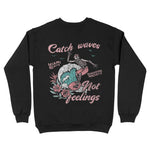Miami Catch Waves Crewneck Black back