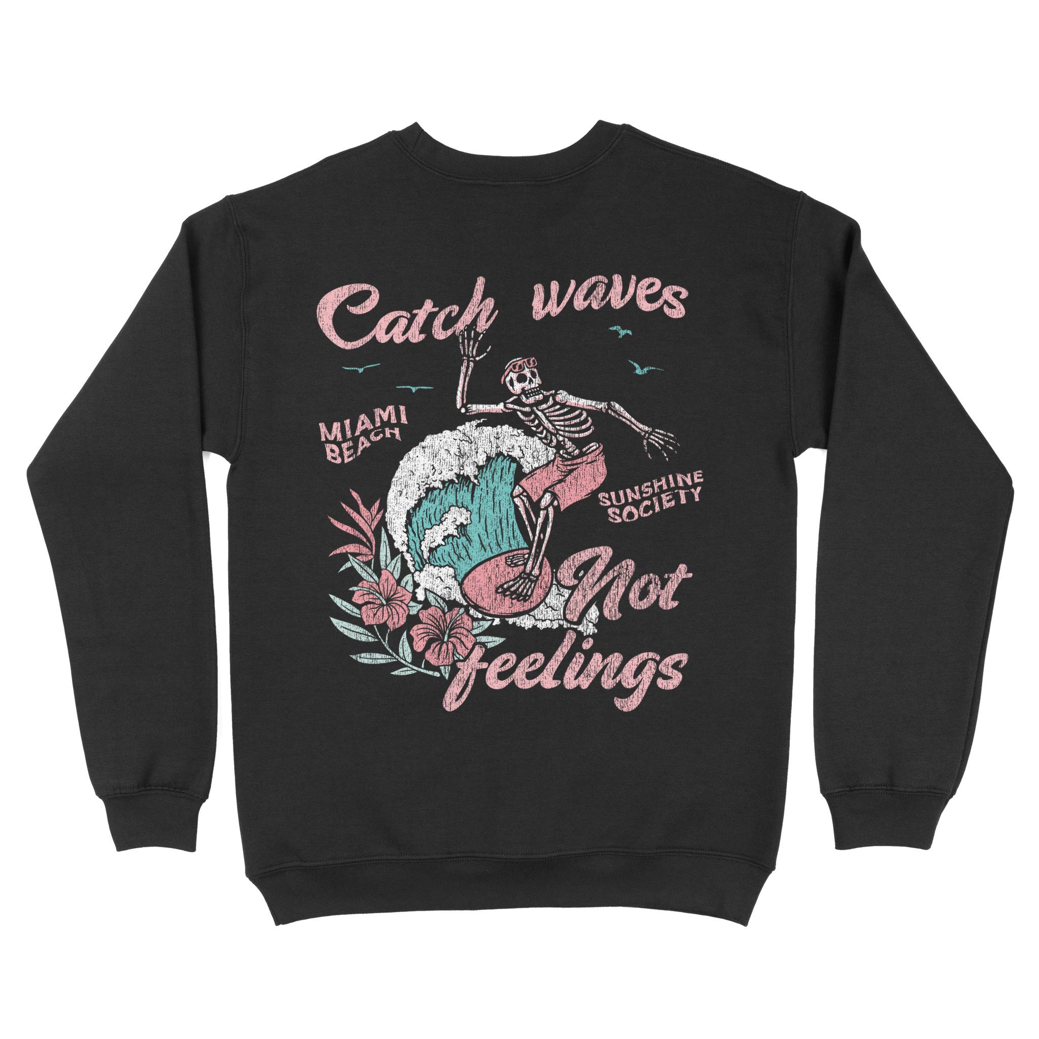 Miami Crewneck in Black - back view