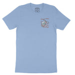 Miami Catch Waves T-Shirt Carolina Blue front