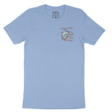 Miami Catch Waves T-Shirt Carolina Blue front