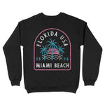 Miami 3 Palm Crewneck Black back