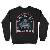 Miami 3 Palm Crewneck Black back