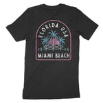 Miami 3 Palm T-Shirt Black back