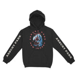 Asbury Park Wave Snake Hoodie in Black - front with sleeves view