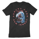 Asbury Park Wave Snake T-Shirt in Black - back view