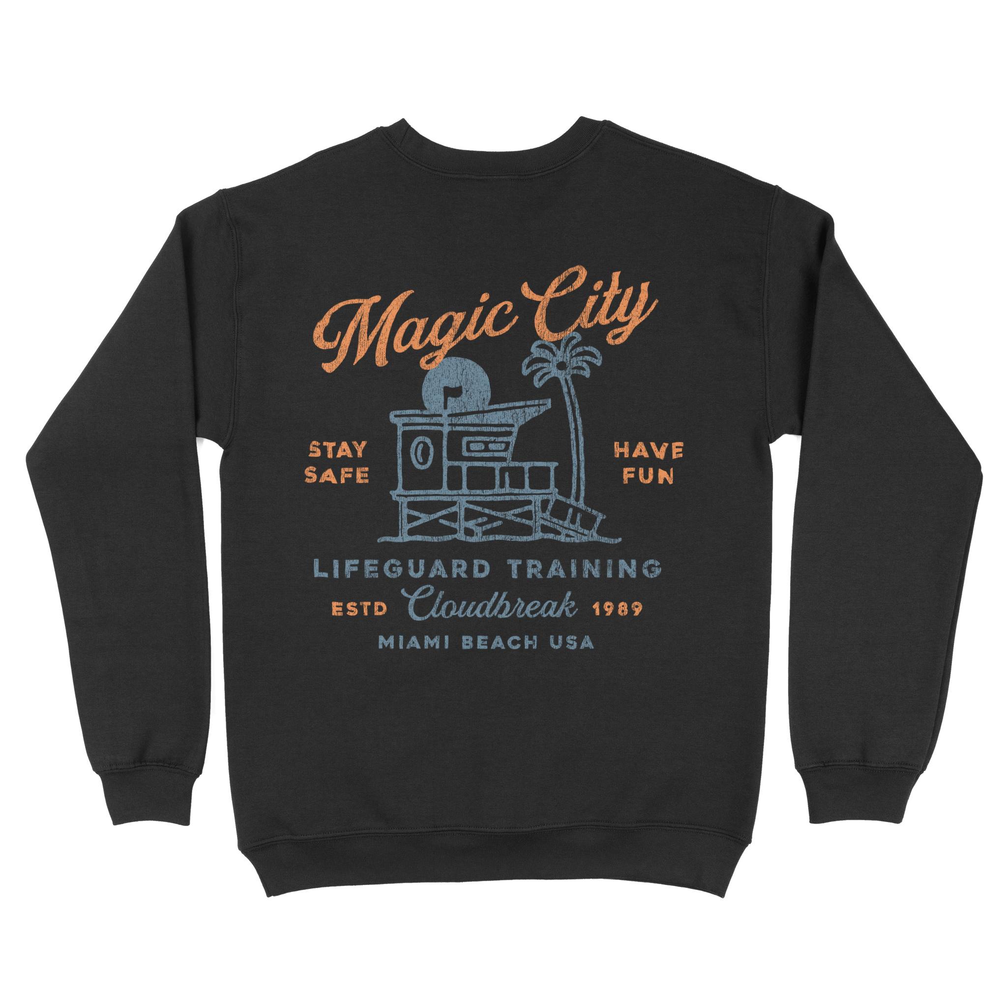 Miami Crewneck in Black - back view