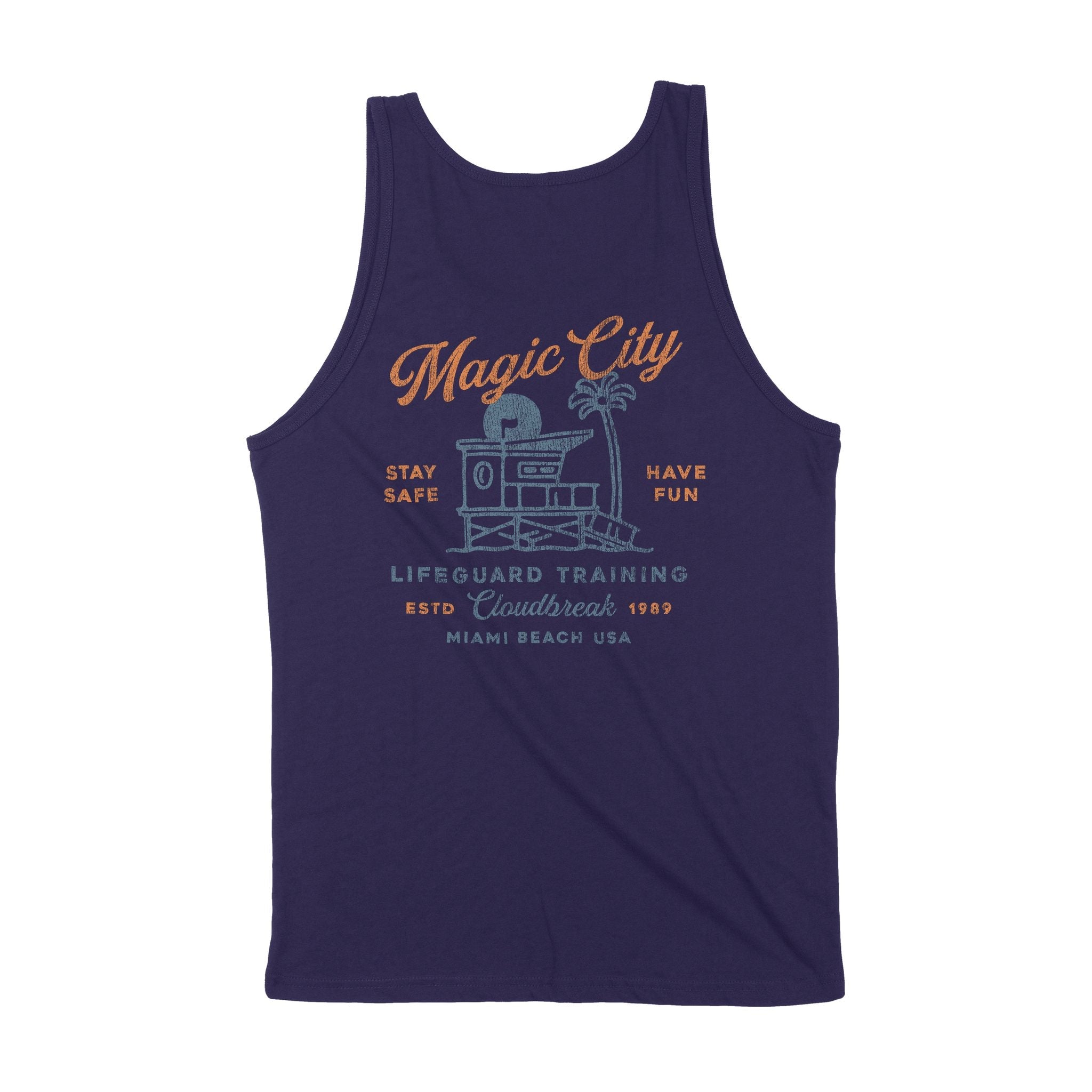 Miami Lifegaurd Tank Top Navy back