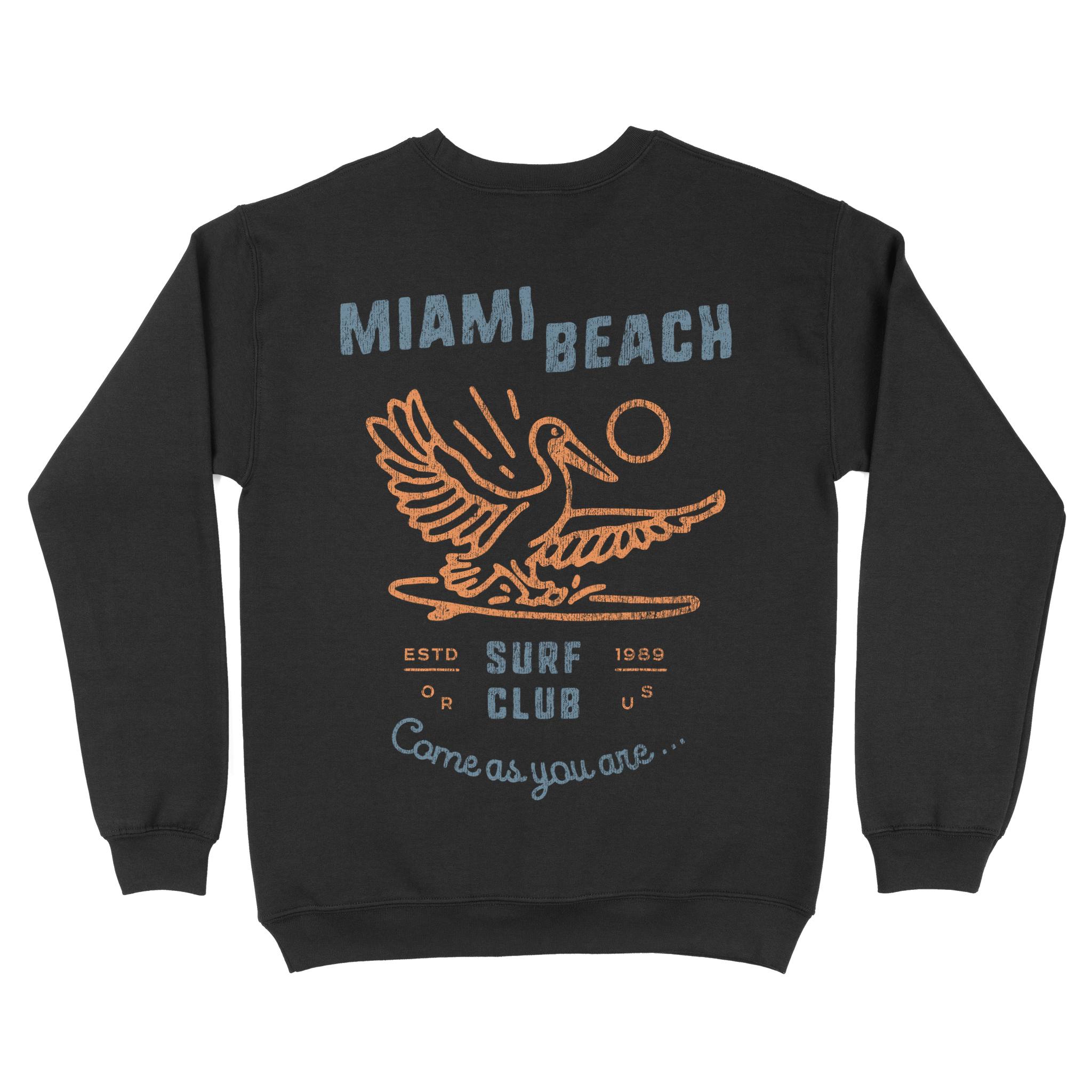 Miami Crewneck in Black - back view