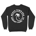Asbury Park Palm Classic Crewneck in Black - back view