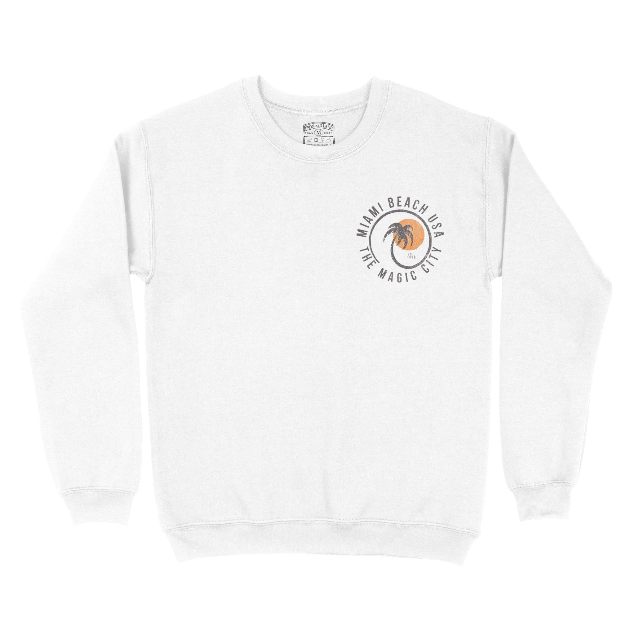 Miami Crewneck in White - front view