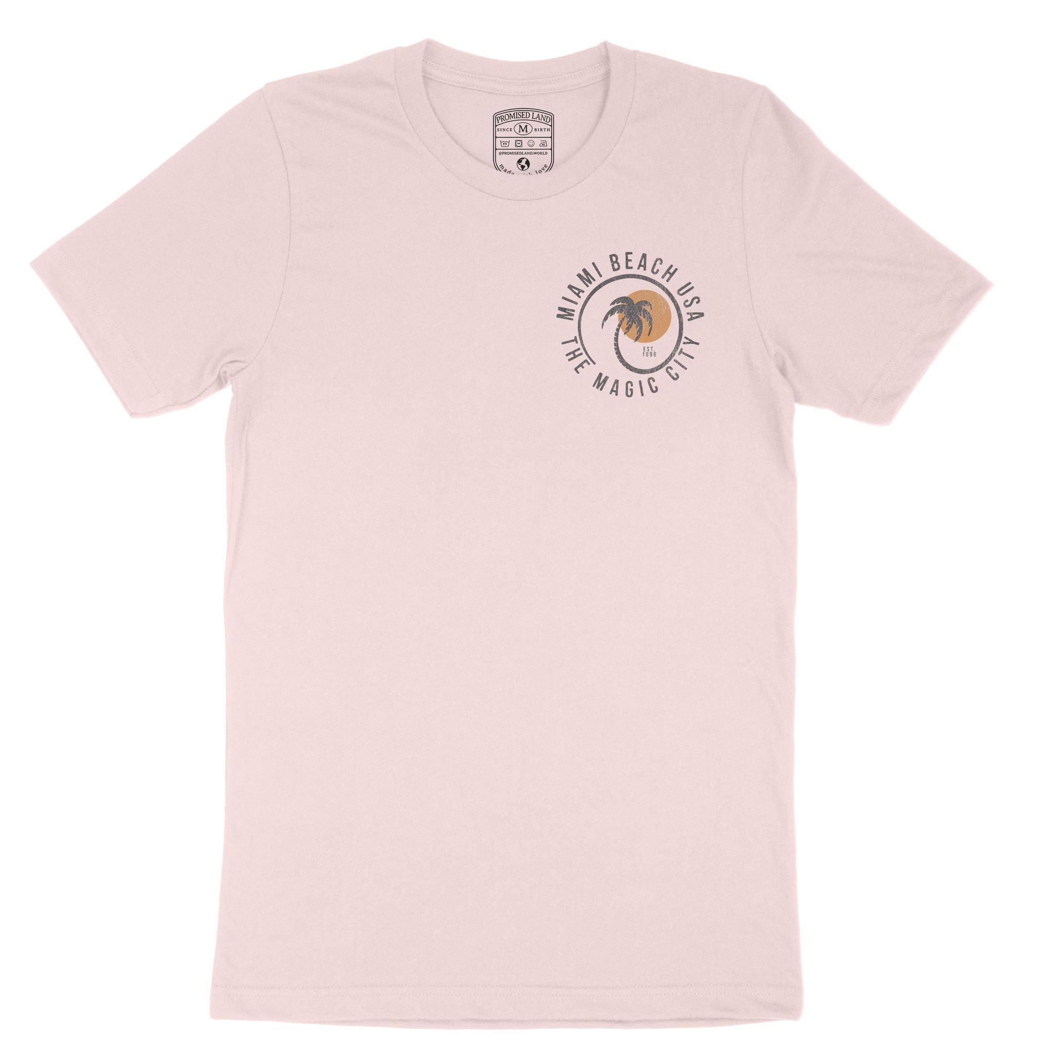 Miami Palm Classic T-Shirt Soft Pink front