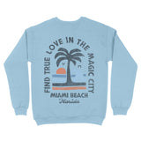 Miami Crewneck in Light Blue - back view
