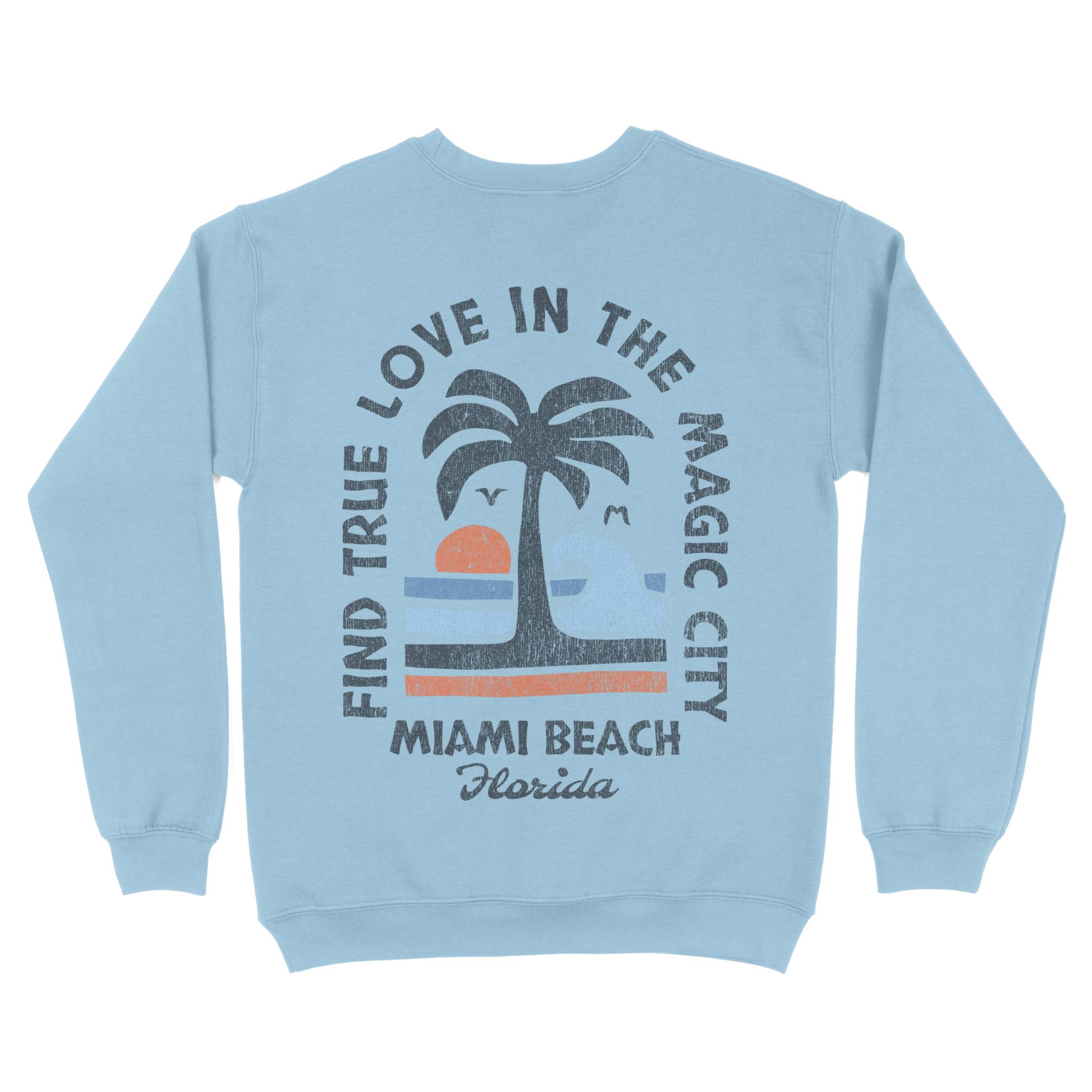 Miami Crewneck in Light Blue - back view