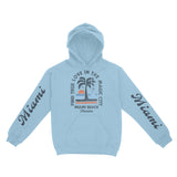 Miami Hoodie in Light Blue - front-sleeves view