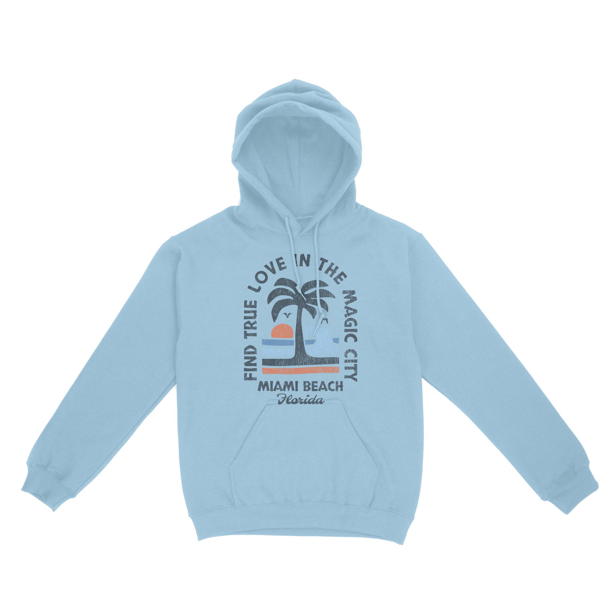 Miami Hoodie in Light Blue - front view