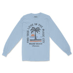 Miami Palm Set Longsleeve in Light Blue - front view