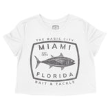 Miami Big Tuna Cropped Tee in White - front view