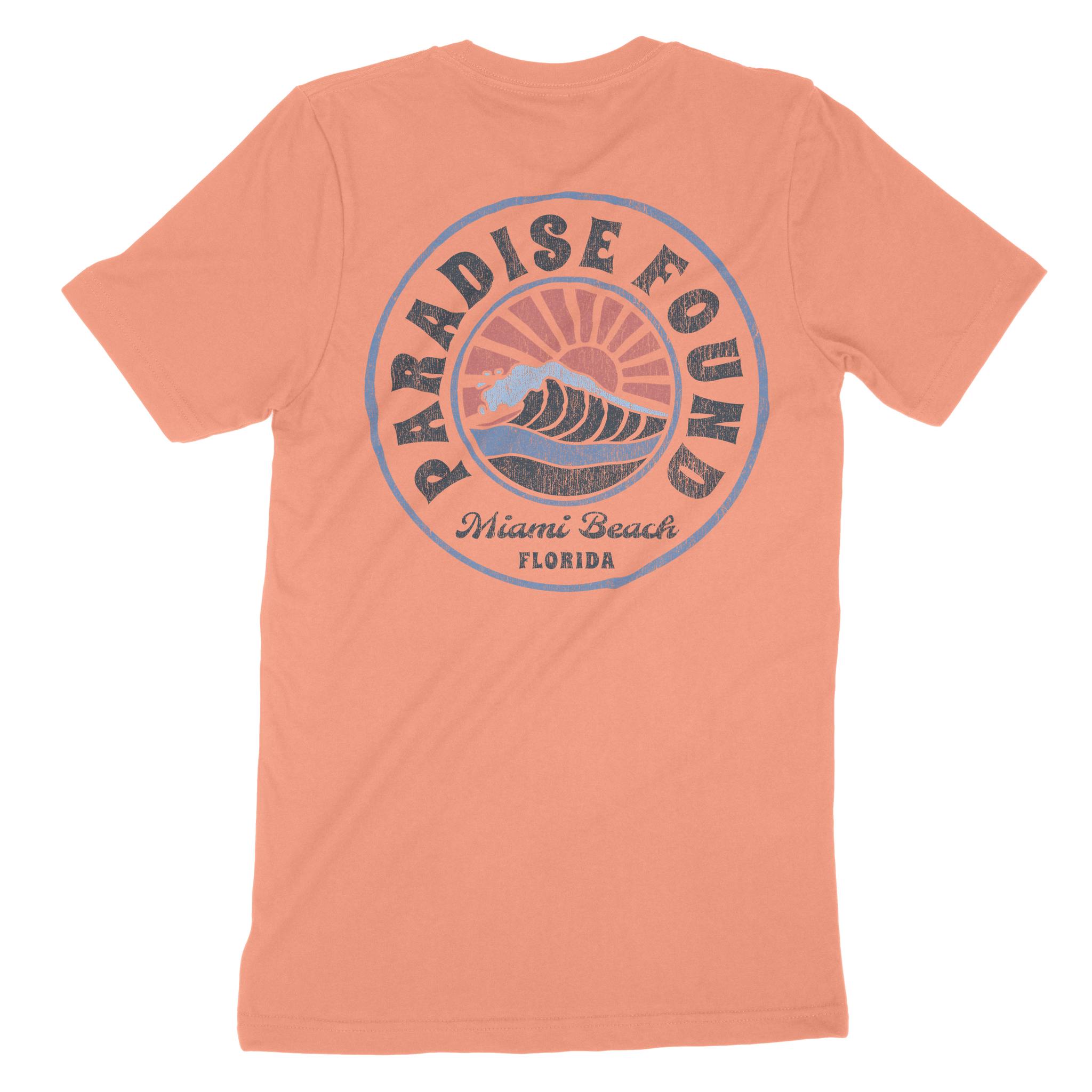 Miami Paradise Wave T-Shirt Sunset back