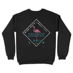 Miami Flamingo Crewneck Black back
