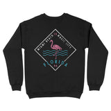 Miami Flamingo Crewneck Black back