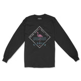 Miami Flamingo Longsleeve in Black - front view