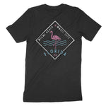 Miami Flamingo T-Shirt Black back