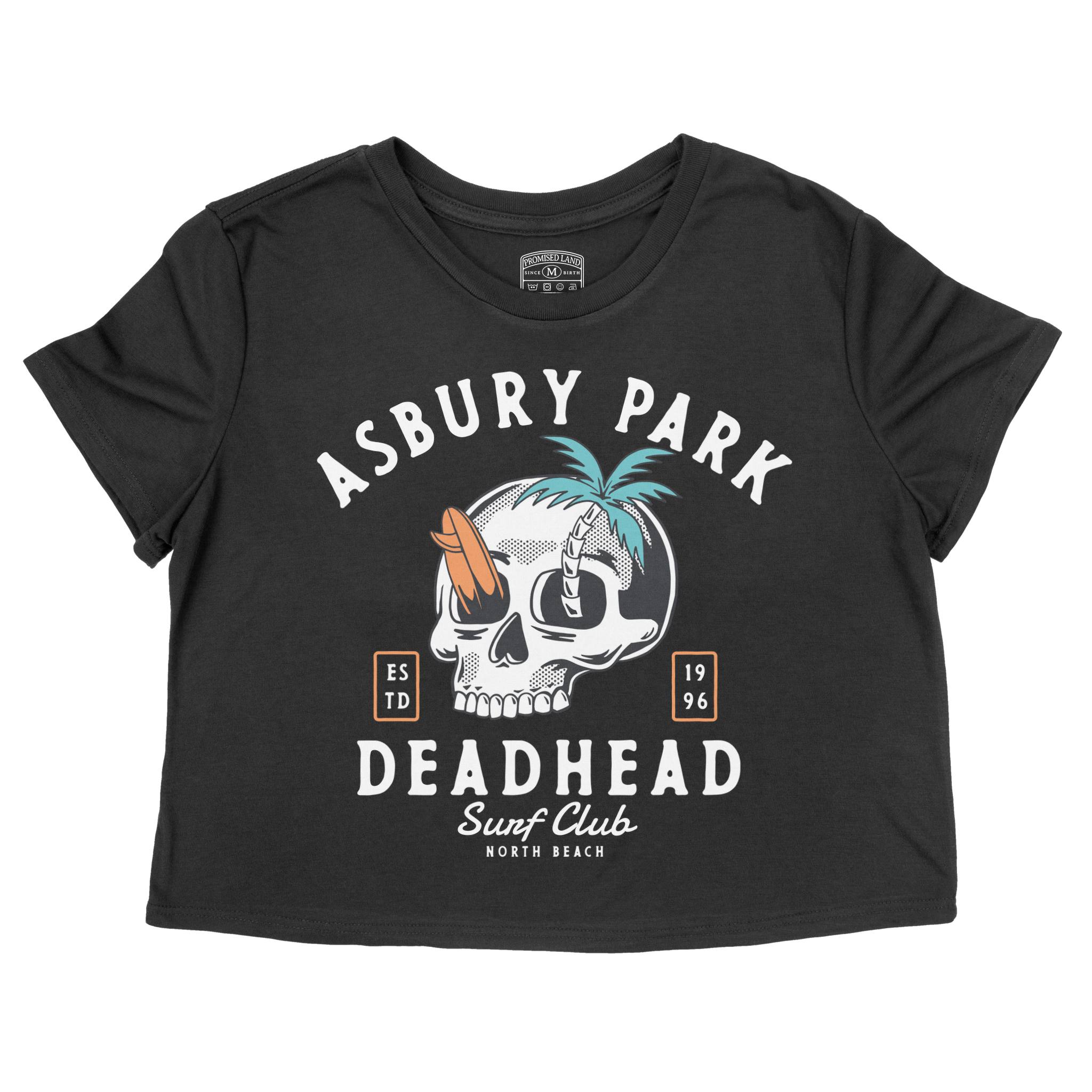 Asbury Park Deadhead Cropped Tee in Black - front view