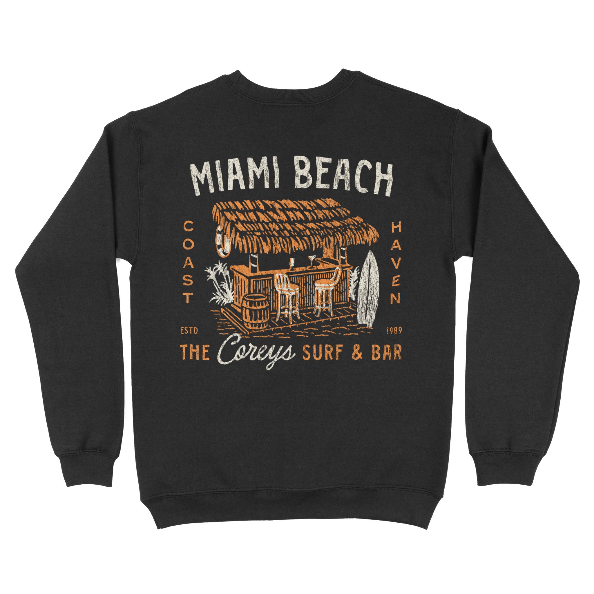 Miami Crewneck in Black - back view
