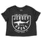 Asbury Park Shark Classic Cropped Tee in Black - front view