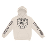 Asbury Park Shark Classic Hoodie in Natural - front with sleeves view