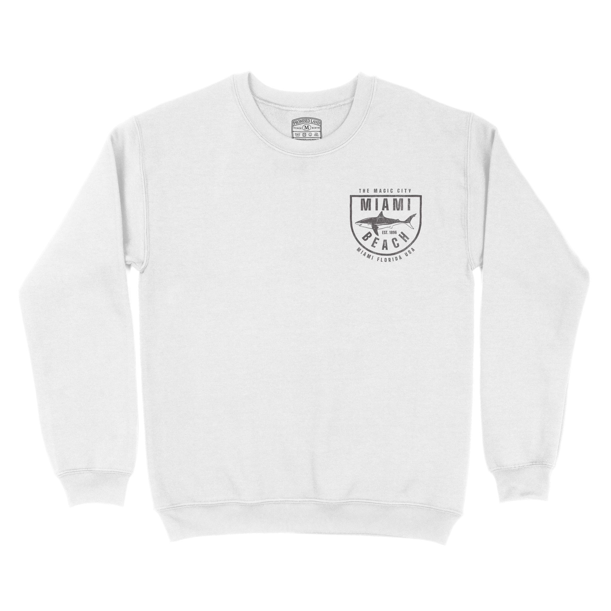 Miami Shark Classic Crewneck White front