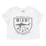 Miami Shark Classic Cropped Tee White front
