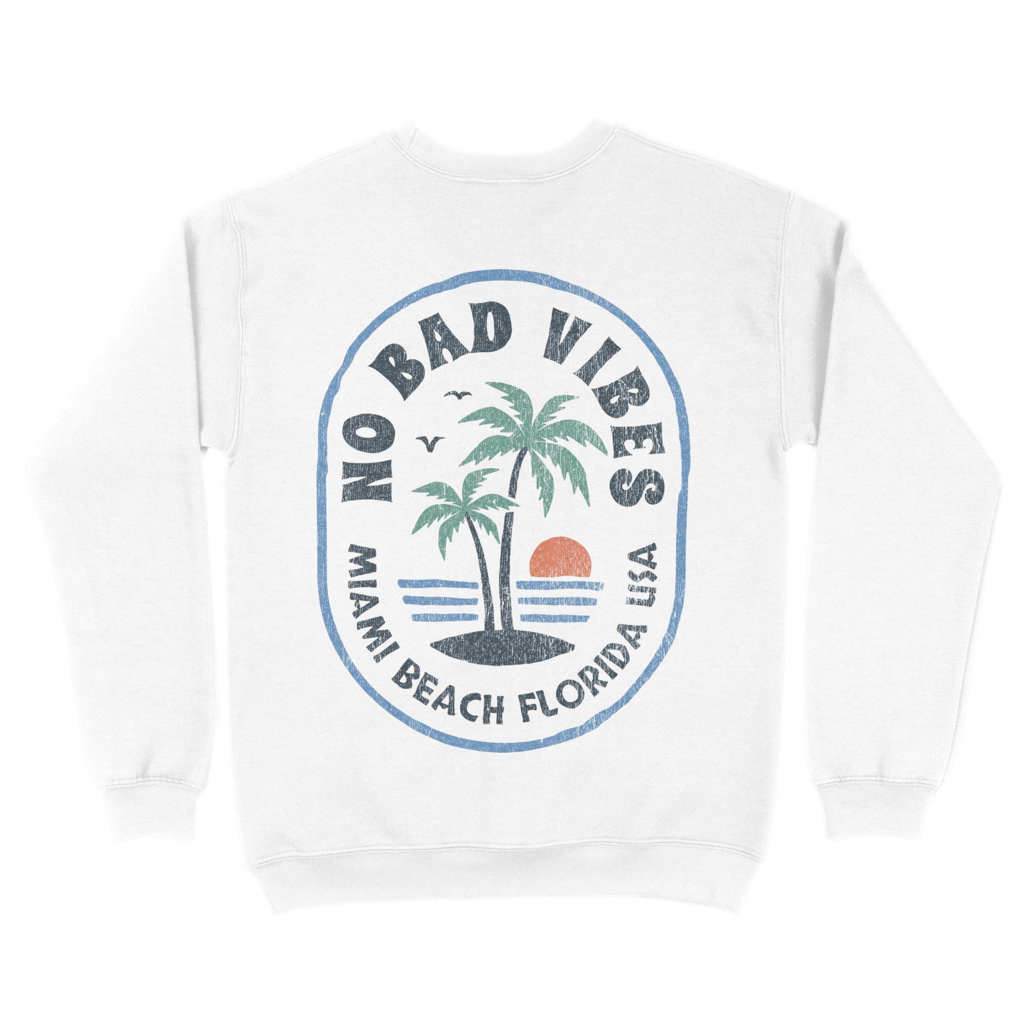 Miami Crewneck in White - back view