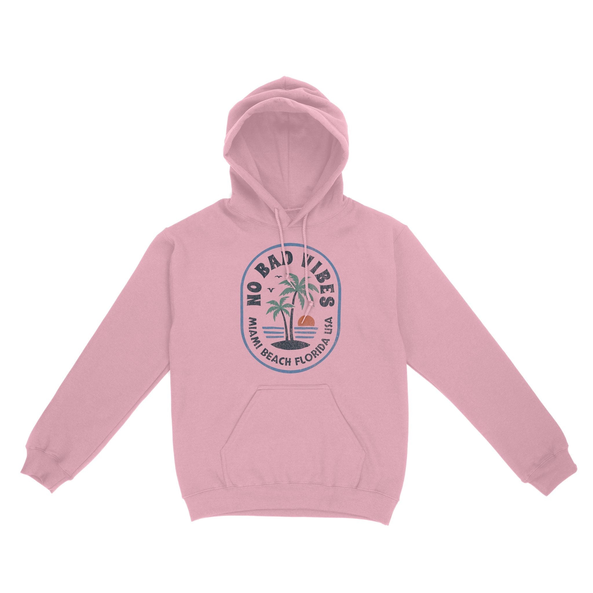 Miami Palm Day Hoodie Light Pink front