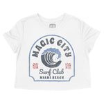 Miami Wavey Cropped Tee White front