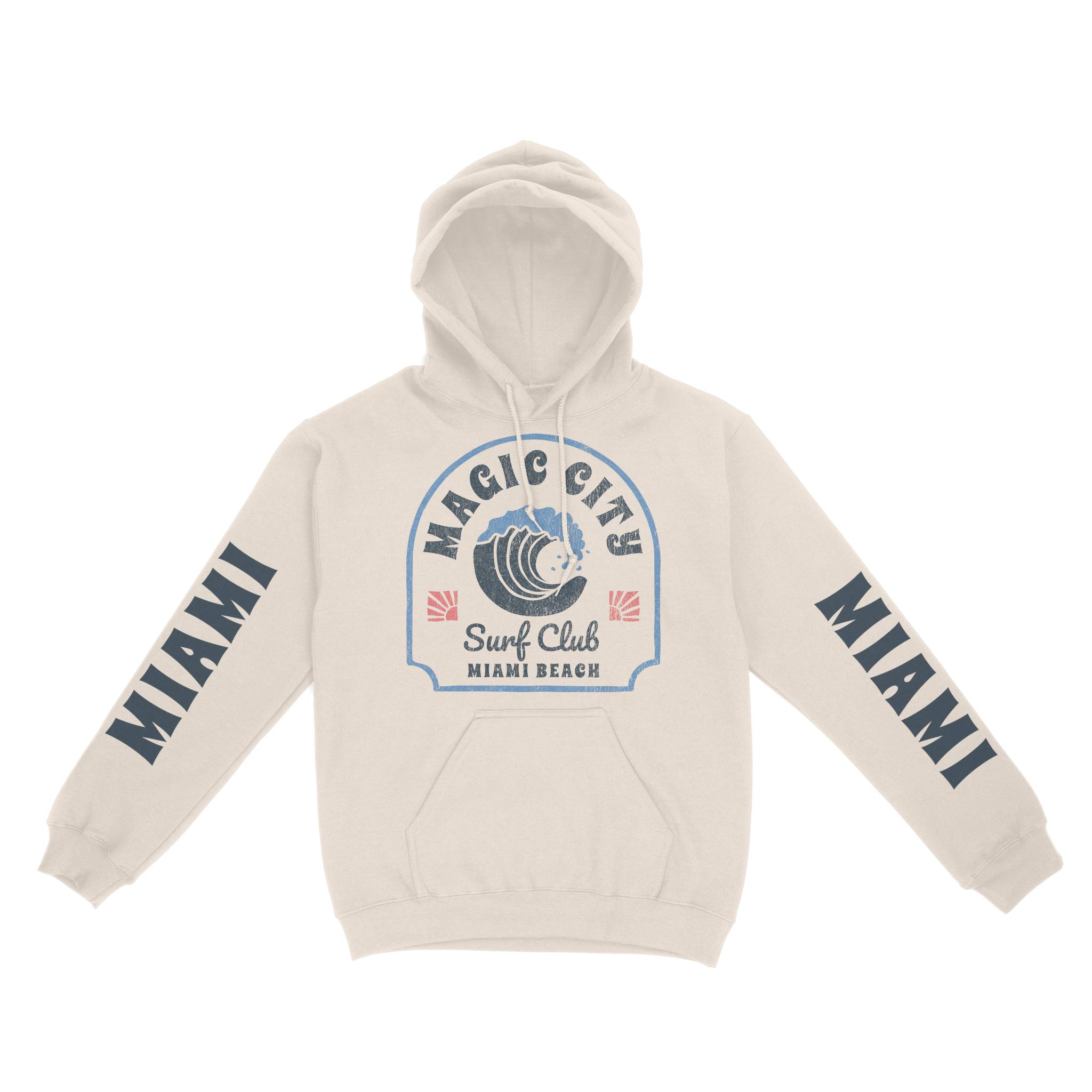 Miami Hoodie in Natural - front-sleeves view