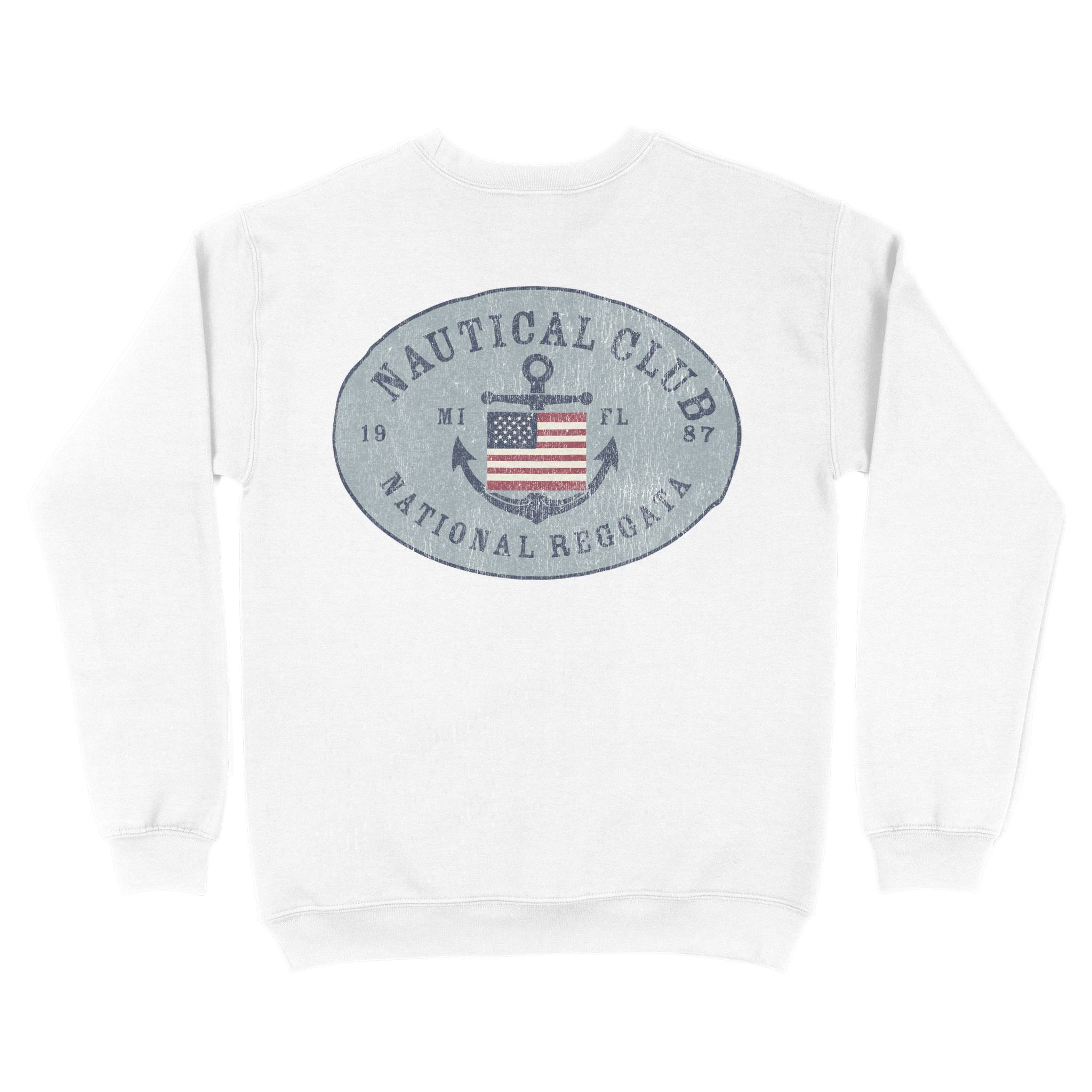 Miami Crewneck in White - back view