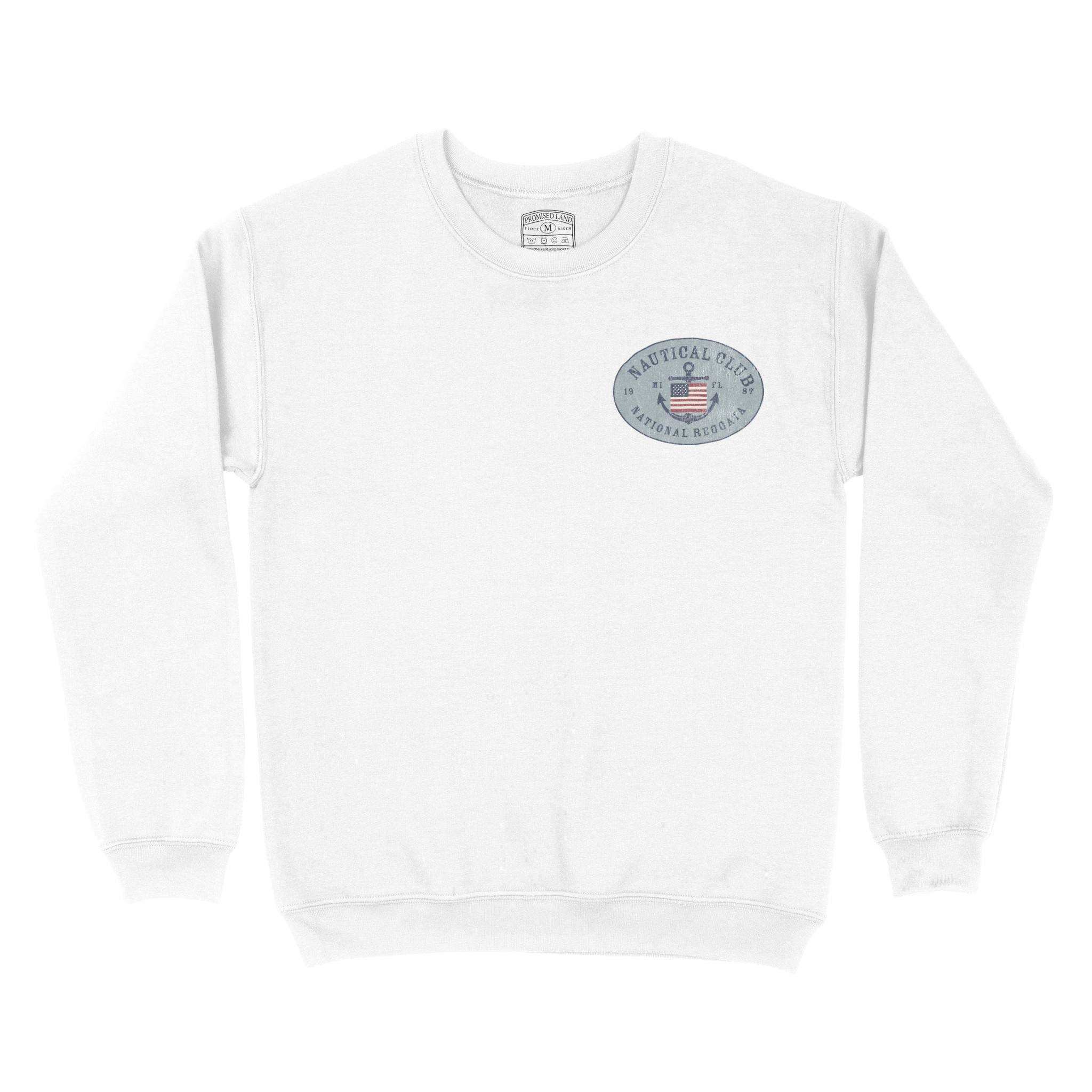 Miami Crewneck in White - front view