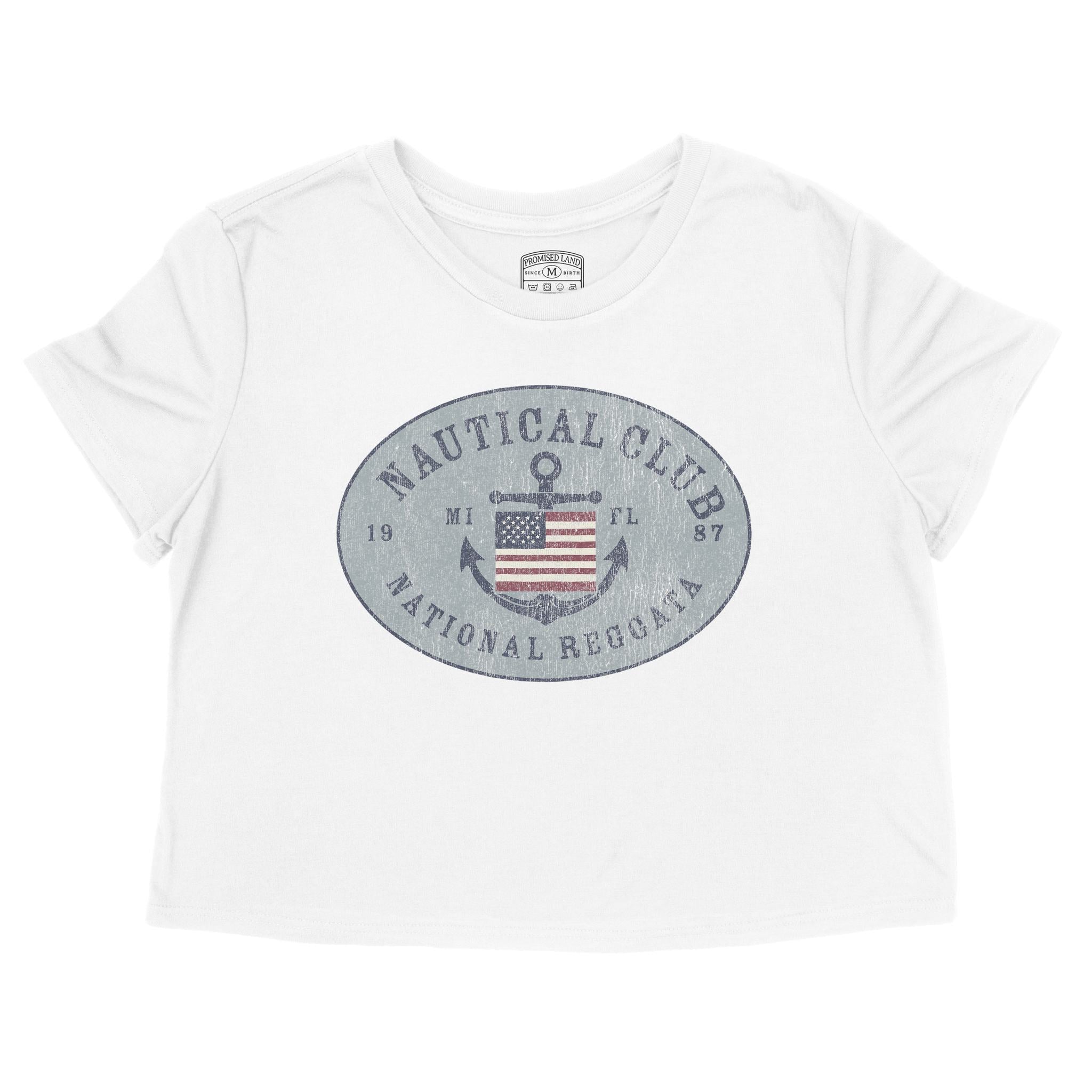 Miami Nautical 2 Cropped Tee White front