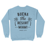 Miami Buena Resort Crewneck Light Blue back